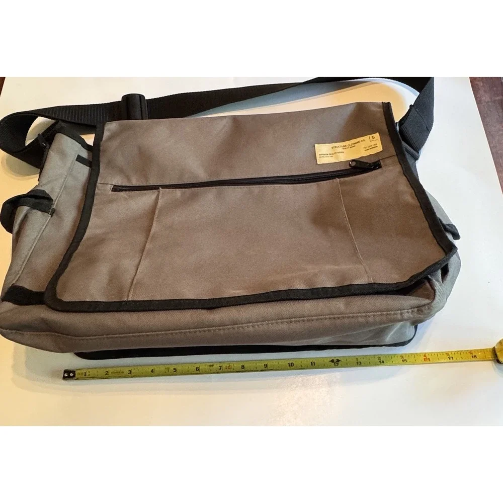 NWT Vintage Structure Clothing Co. Crossbody Messenger Bag - Green &‎ Black